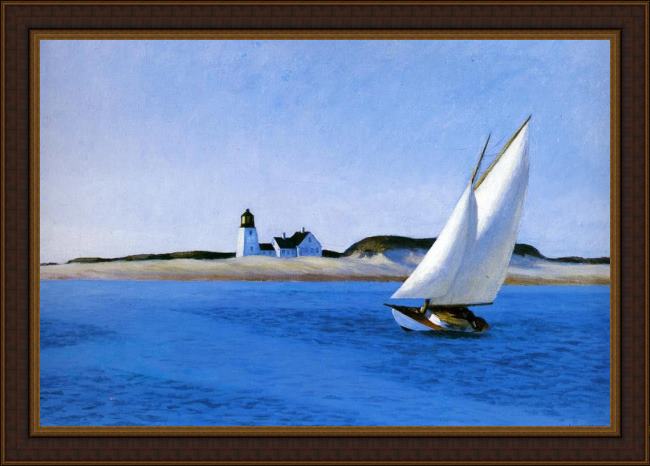 Framed Edward Hopper the long leg painting