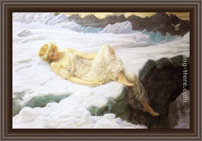 Framed Edward Hughes heart of snow painting