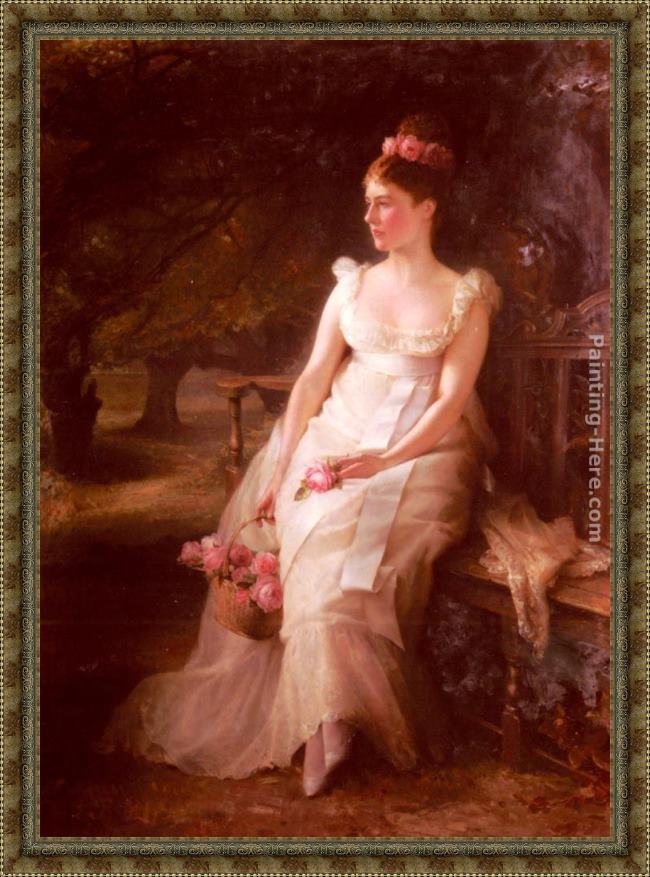 Framed Edward Hughes the debutante painting