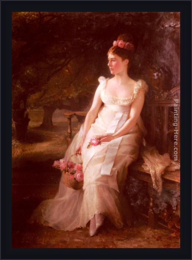 Framed Edward Hughes the debutante painting