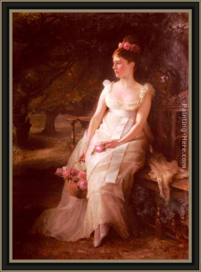 Framed Edward Hughes the debutante painting