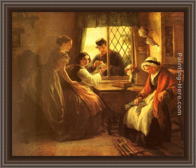 Framed Edward Hughes the secret letter painting