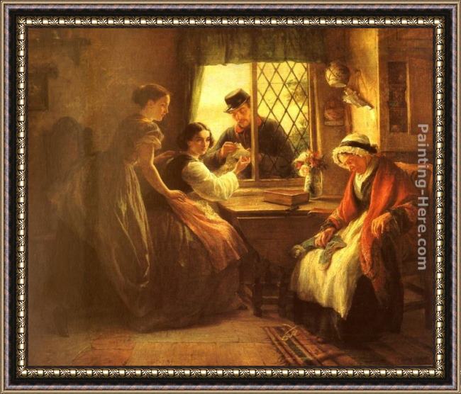 Framed Edward Hughes the secret letter painting