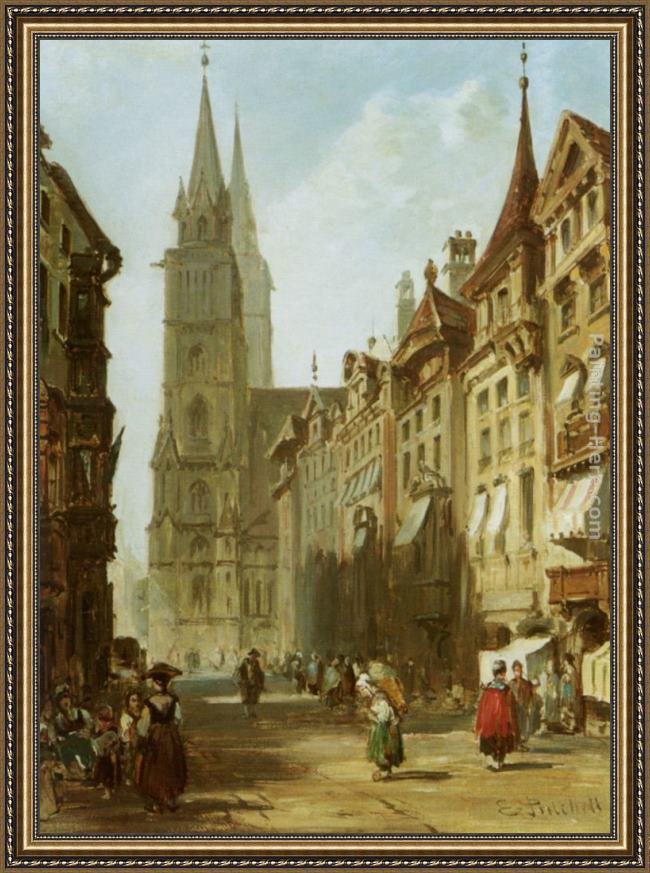 Framed Edward Pritchett nuremberg painting