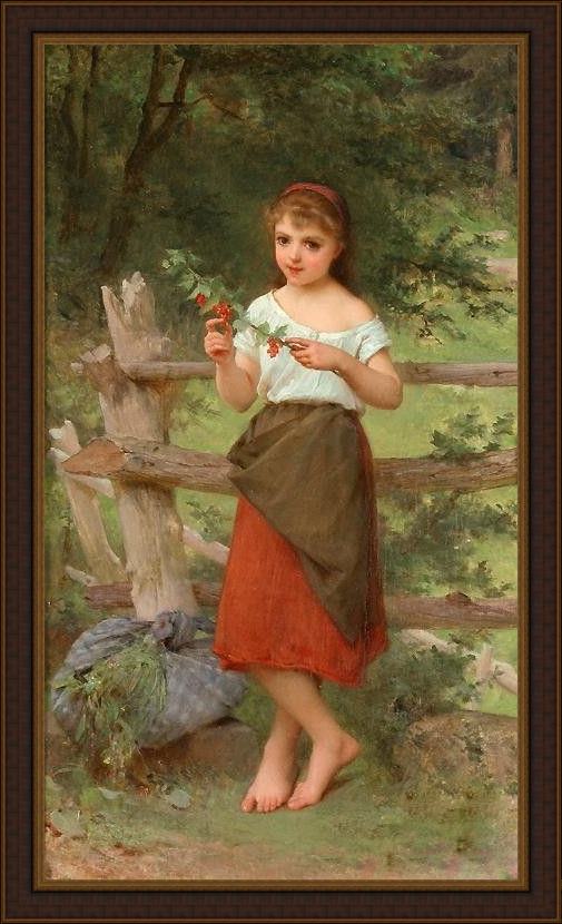 Framed Emile Munier contemplation painting