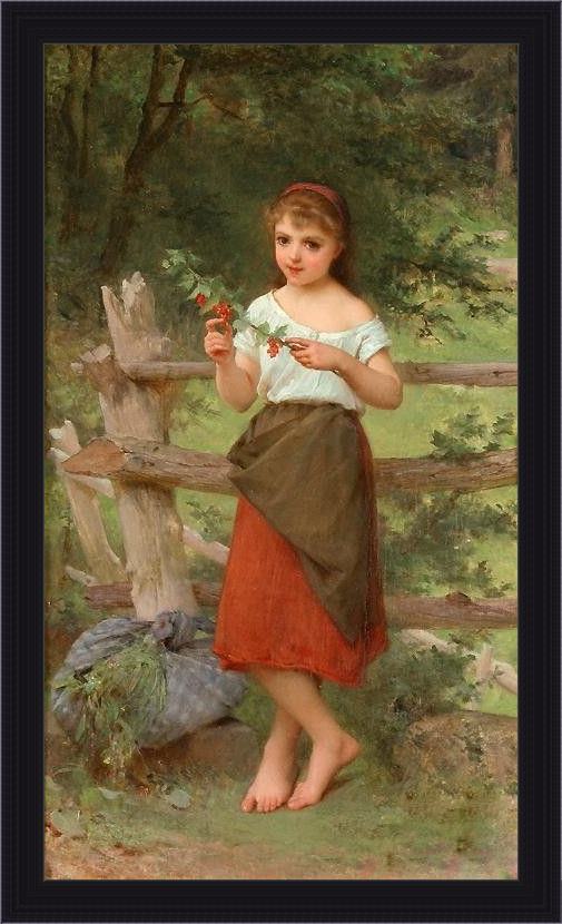 Framed Emile Munier contemplation painting