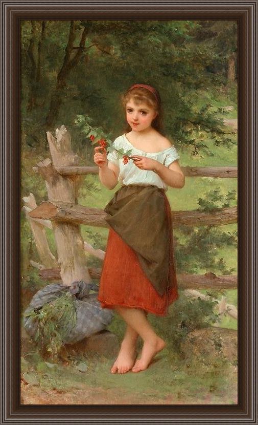Framed Emile Munier contemplation painting