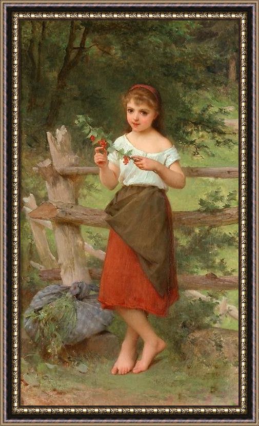 Framed Emile Munier contemplation painting