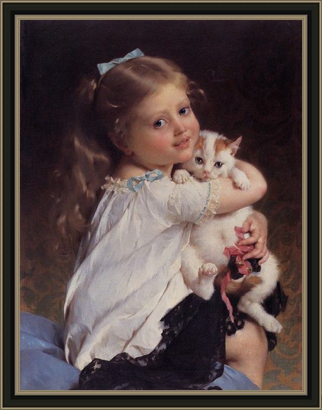 Framed Emile Munier her best friend painting