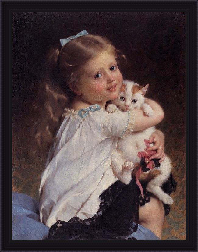 Framed Emile Munier her best friend painting