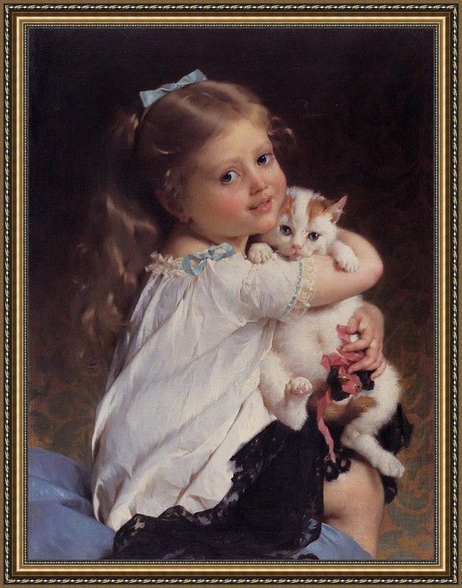 Framed Emile Munier her best friend painting