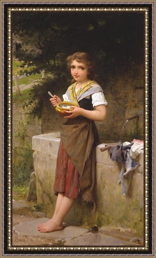 Framed Emile Munier le jeune paysanne painting