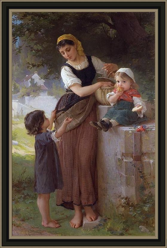 Framed Emile Munier may i have one too painting