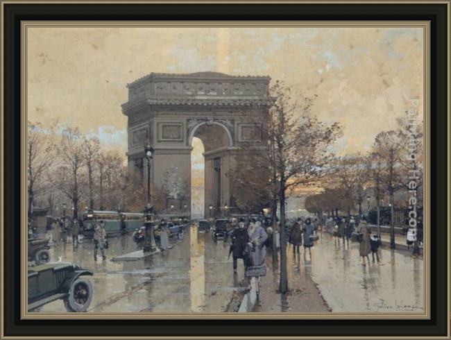 Framed Eugene Galien-Laloue the arc de triomphe, paris painting
