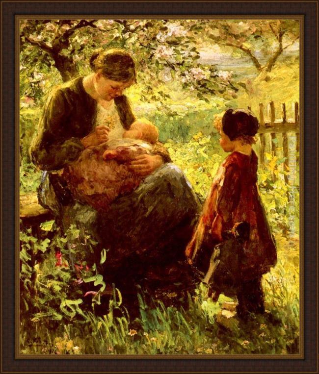 Framed Evert Pieters in the orchard painting