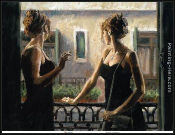 Framed Fabian Perez balcony at buenos aires iv painting