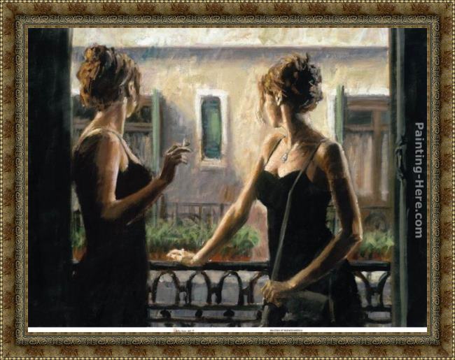 Framed Fabian Perez balcony at buenos aires iv painting