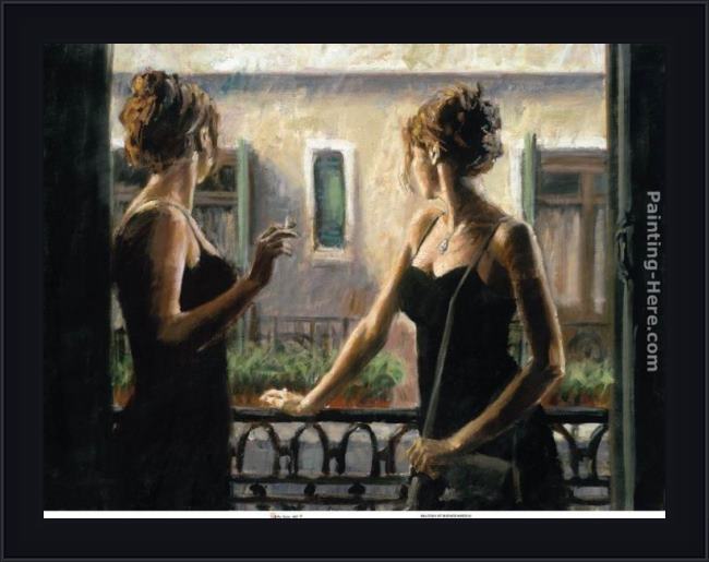 Framed Fabian Perez balcony at buenos aires iv painting