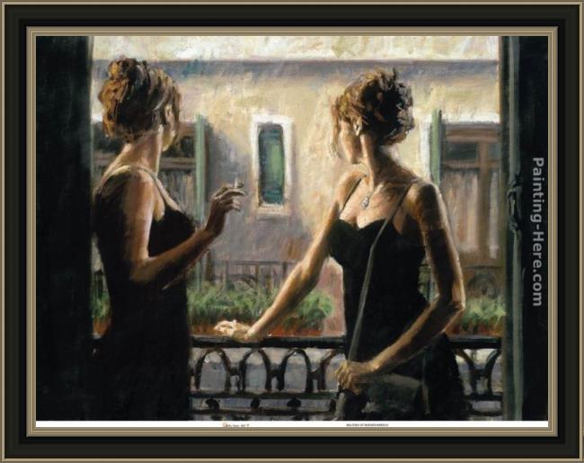 Framed Fabian Perez balcony at buenos aires iv painting