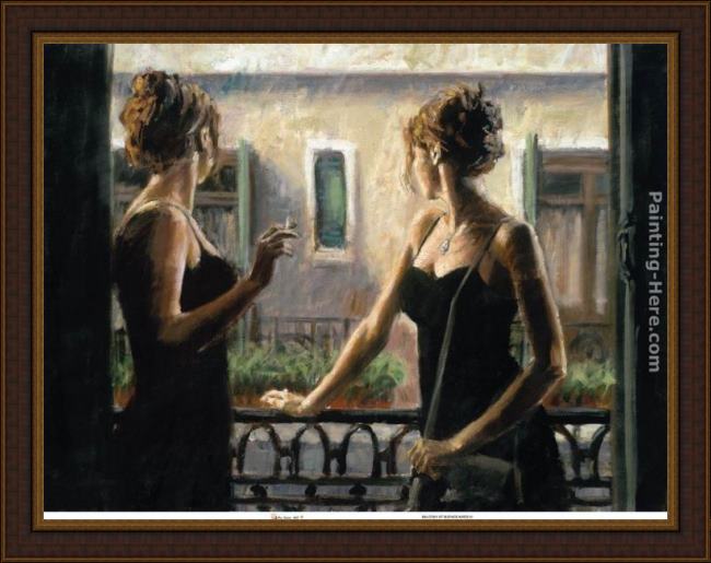 Framed Fabian Perez balcony at buenos aires iv painting