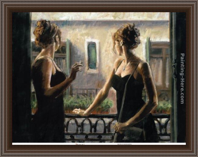 Framed Fabian Perez balcony at buenos aires iv painting