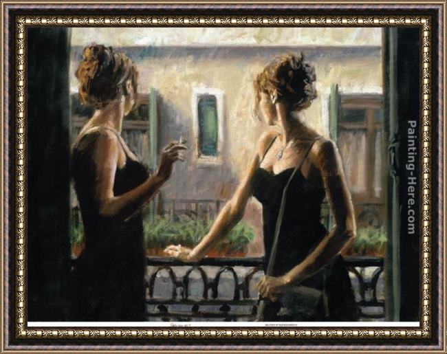Framed Fabian Perez balcony at buenos aires iv painting