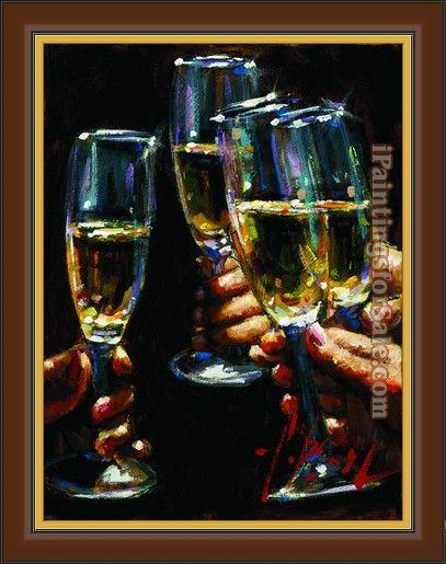 Framed Fabian Perez brindis con champagne painting