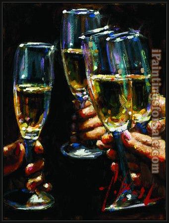Framed Fabian Perez brindis con champagne painting