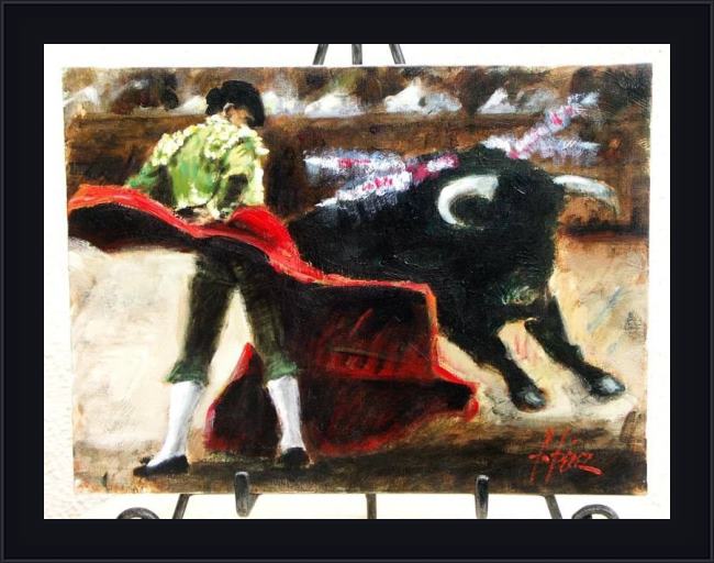 Framed Fabian Perez bullfighter la revolera painting