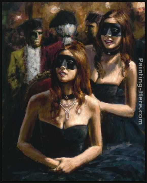 Framed Fabian Perez courtesans venetian painting