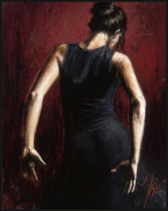 Framed Fabian Perez el baile del flamenco en rojo ii painting