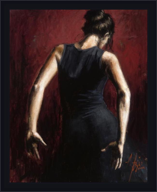 Framed Fabian Perez el baile del flamenco en rojo ii painting