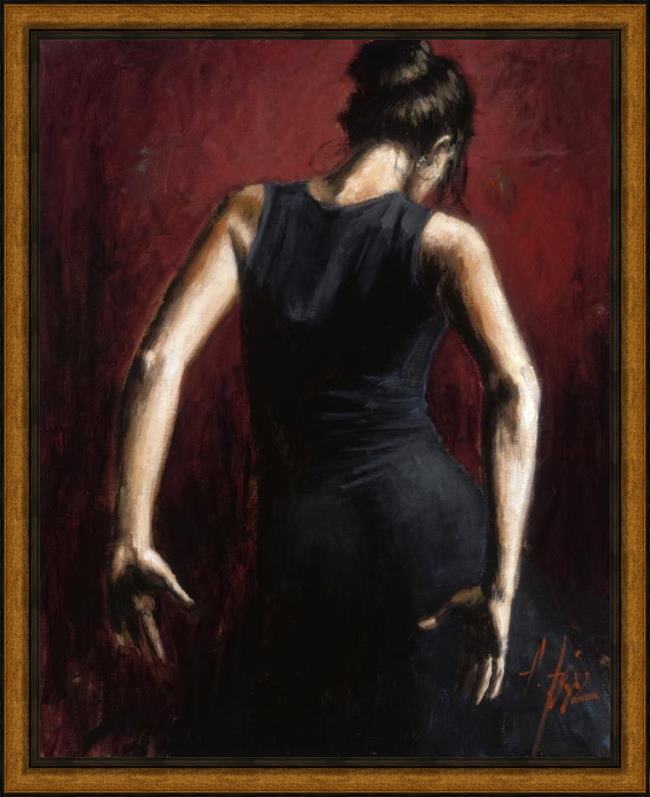 Framed Fabian Perez el baile del flamenco en rojo ii painting