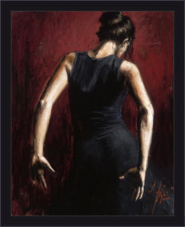 Framed Fabian Perez el baile del flamenco en rojo ii painting