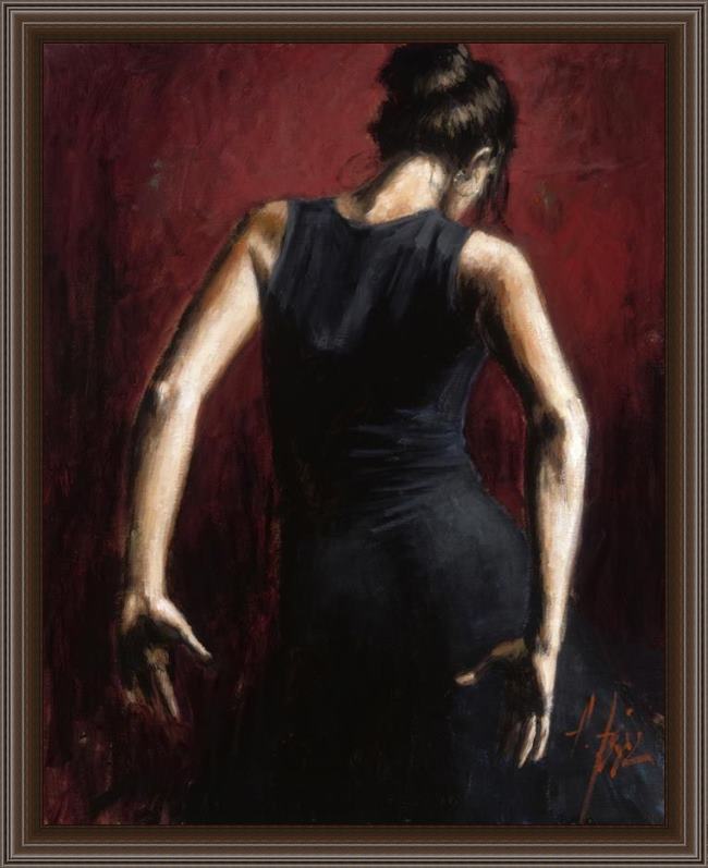 Framed Fabian Perez el baile del flamenco en rojo ii painting