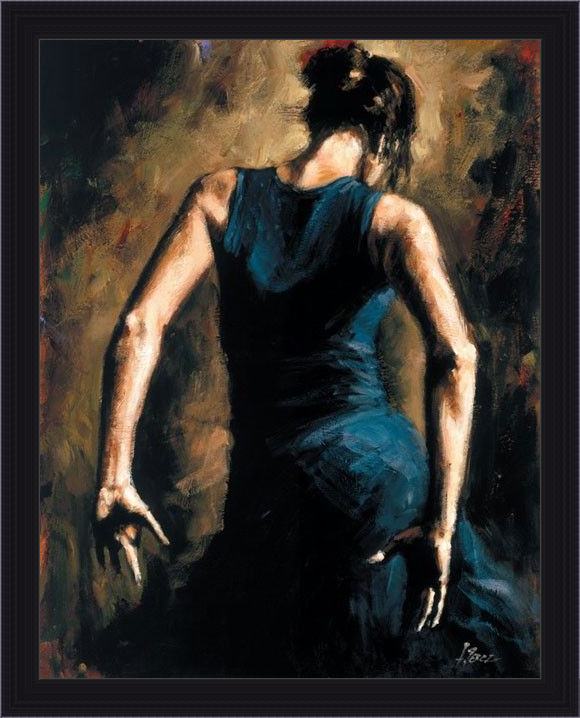 Framed Fabian Perez flamenco ii painting