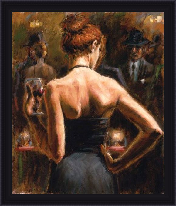 Framed Fabian Perez girl with red hair painting