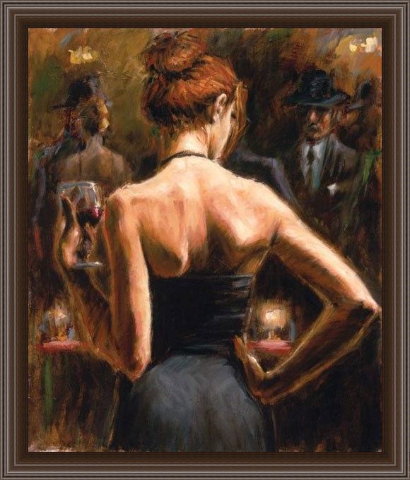 Framed Fabian Perez girl with red hair painting