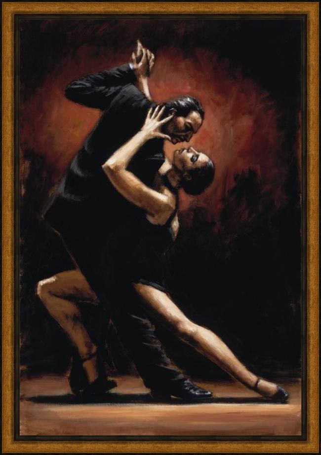 Framed Fabian Perez love of tango painting