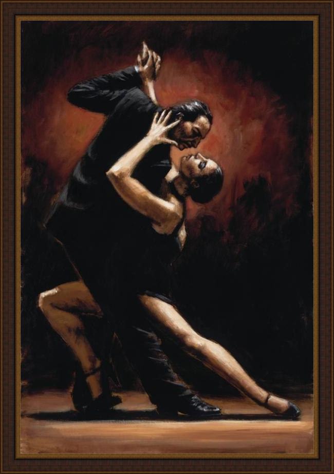 Framed Fabian Perez love of tango painting