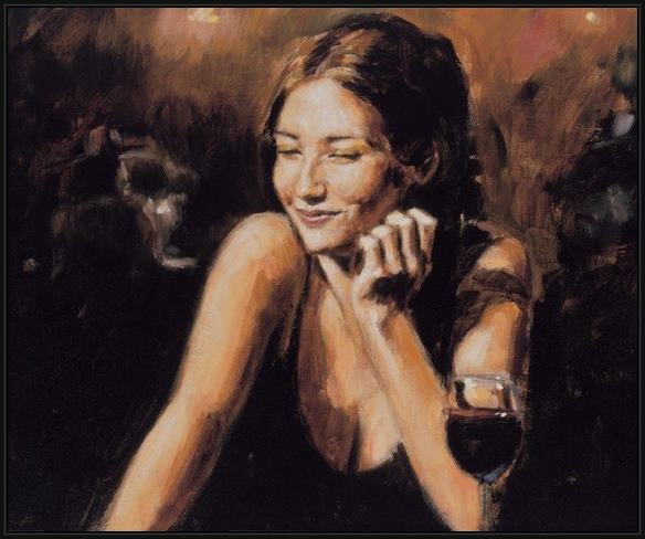 Framed Fabian Perez selling pleasures ii painting