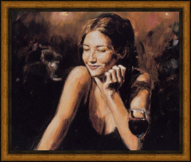 Framed Fabian Perez selling pleasures ii painting