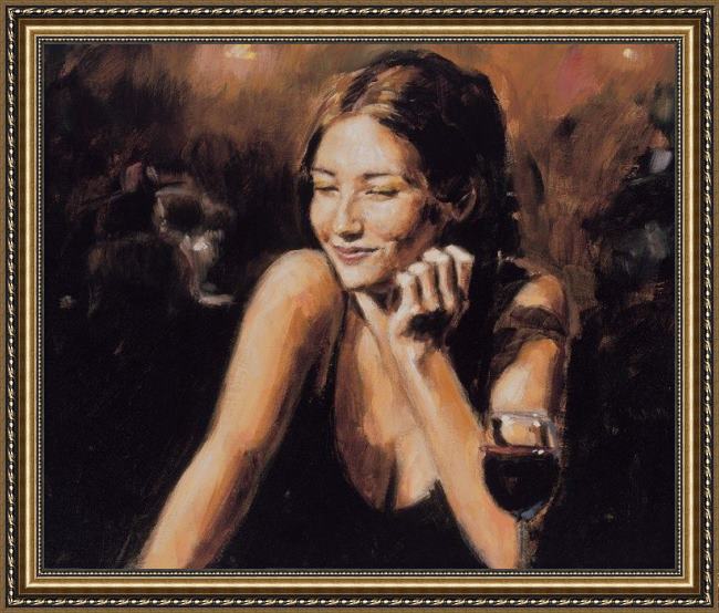 Framed Fabian Perez selling pleasures ii painting