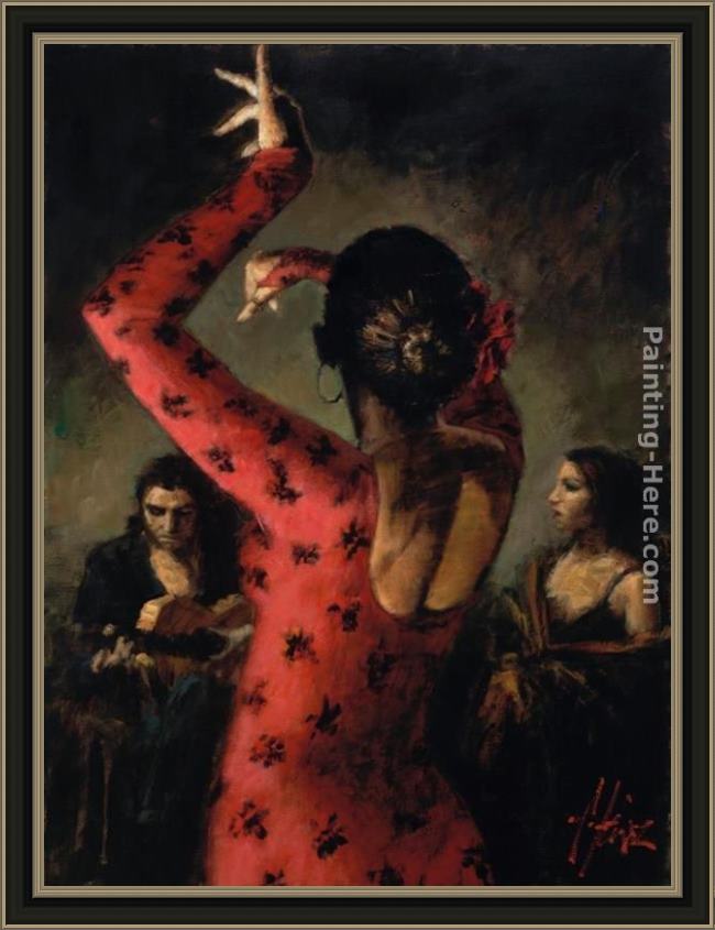 Framed Fabian Perez tablado flamenco iv painting