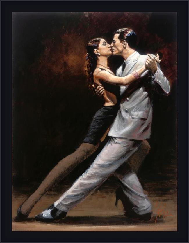 Framed Fabian Perez tango in paris painting
