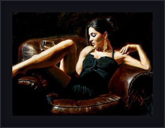 Framed Fabian Perez tess ii painting