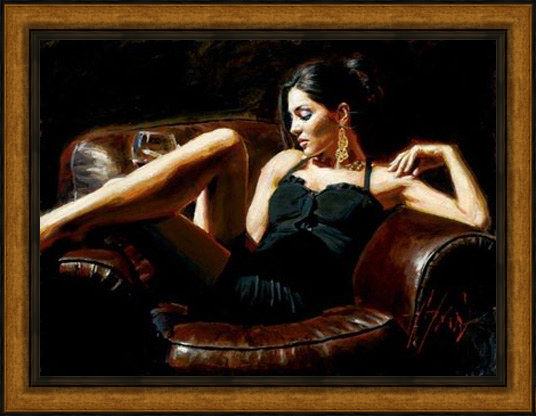 Framed Fabian Perez tess ii painting