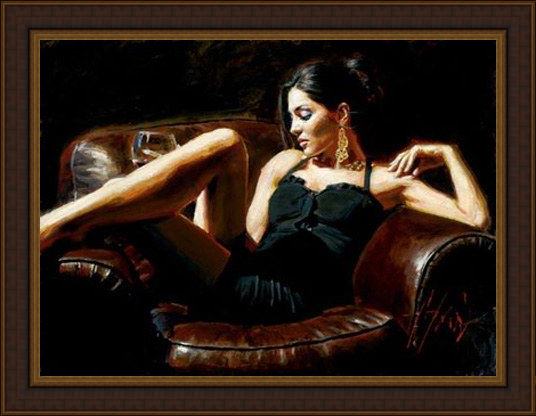 Framed Fabian Perez tess ii painting