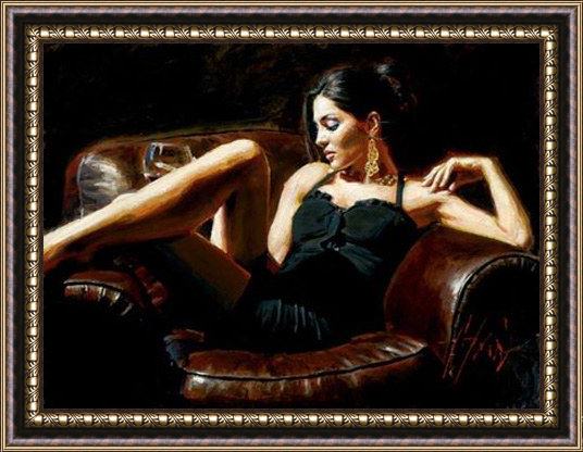 Framed Fabian Perez tess ii painting