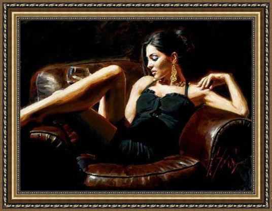 Framed Fabian Perez tess ii painting